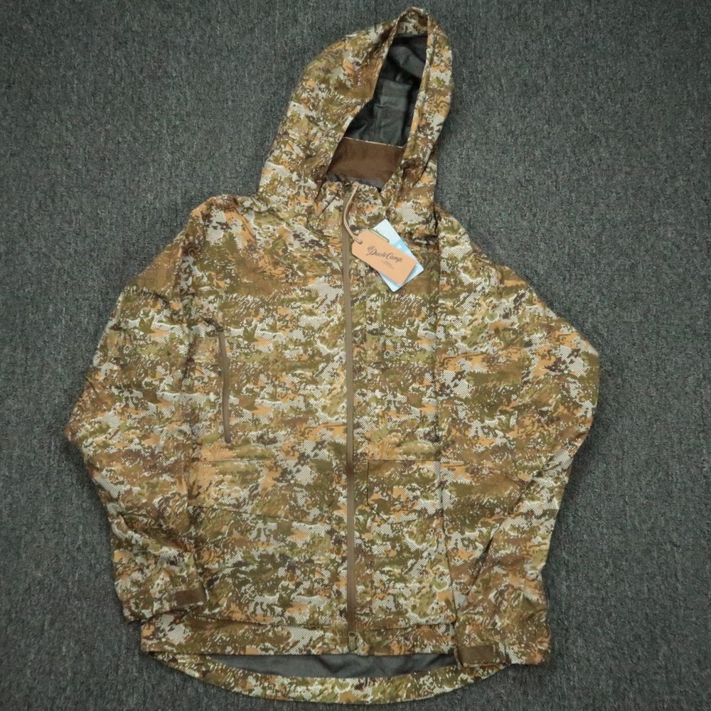 Duck Camp‎ Jacket Mens Large Brown Green Midland Camo 3L Midweight Rain Hunting
